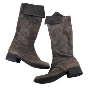 Nine West Women's Gray Brown Suede Riding Boots Size 8M